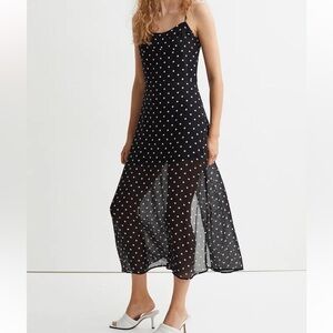 Polkadot Crepe Maxi Dress